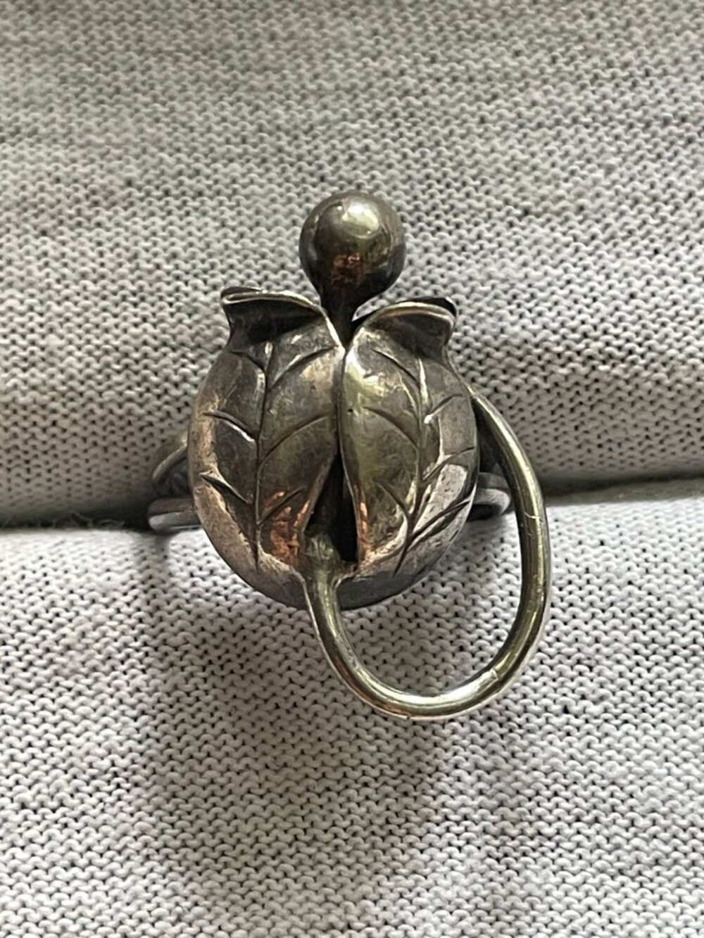 Vintage Alphonse La Paglia Sterling Silver Sculptural Tulip Bud Ring Size 4 Sign
